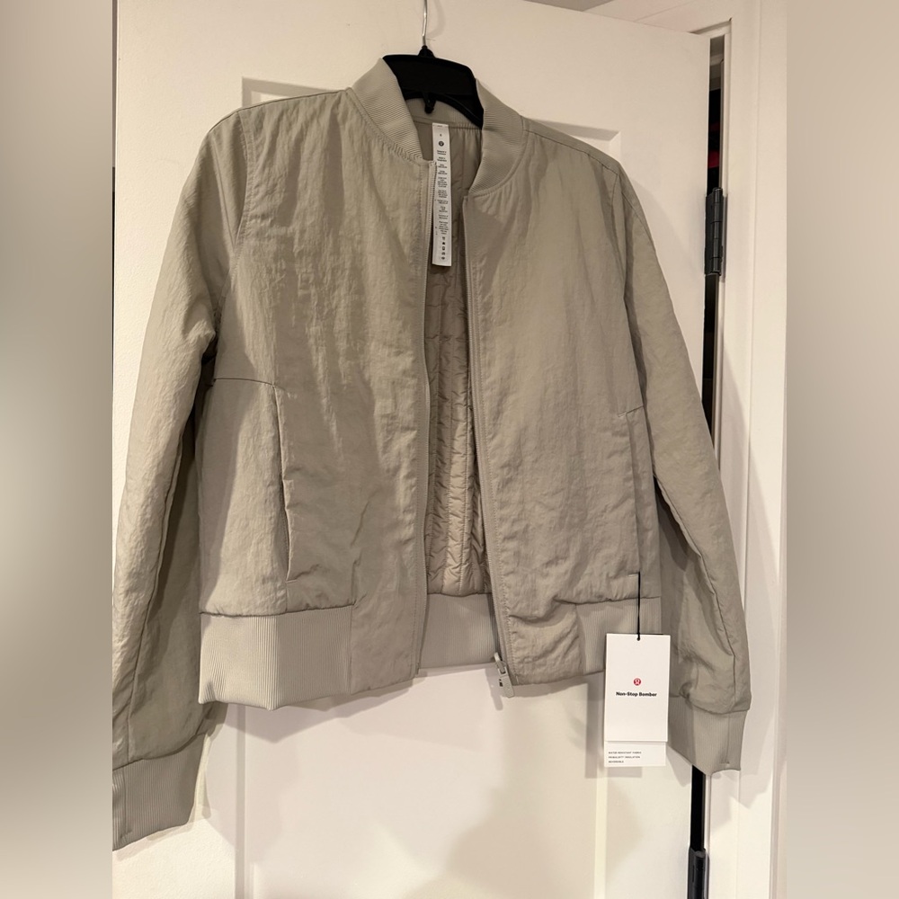 lululemon athletica Light Gray Bomber Jacket